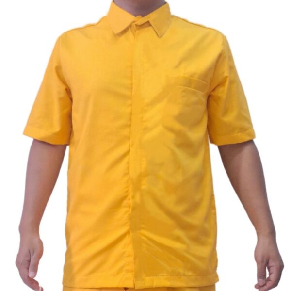 Baju Pokko Toraja Kuning Pria - Kemeja Expo Laki-Laki | Men's Yellow Short Sleeve Pokko Shirt